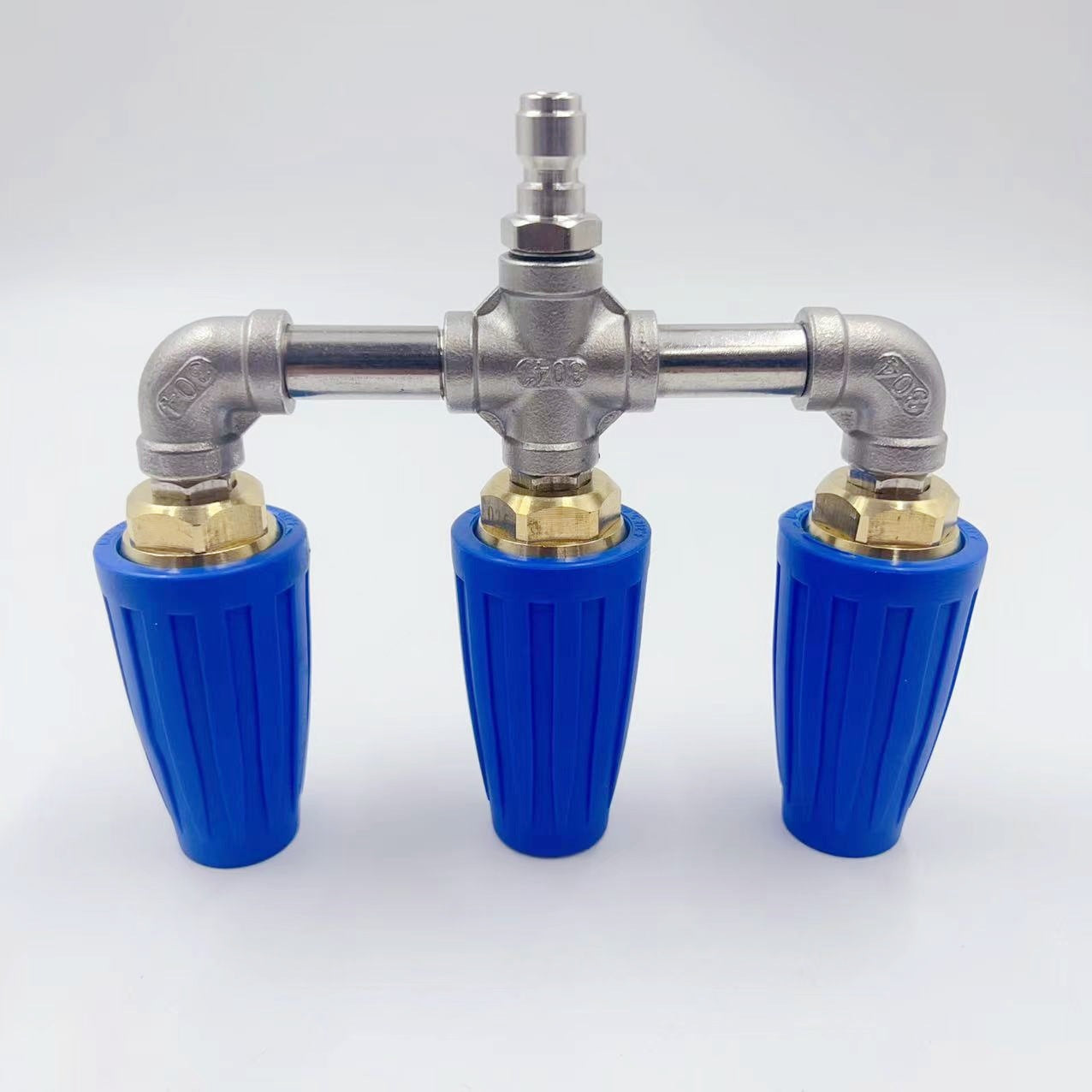 DualJet | Twin & Triple Turbo-sproeikop – Roestvrijstalen hogedrukreinigerhulpstuk