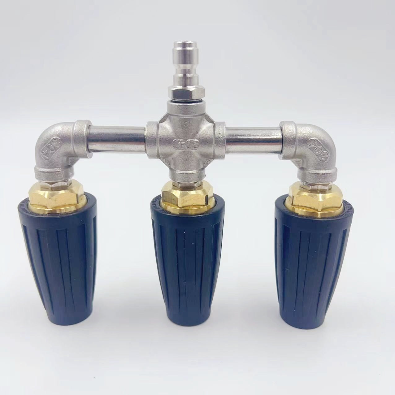 DualJet | Twin & Triple Turbo-sproeikop – Roestvrijstalen hogedrukreinigerhulpstuk