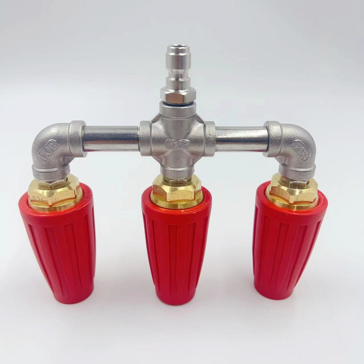 DualJet | Twin & Triple Turbo-sproeikop – Roestvrijstalen hogedrukreinigerhulpstuk