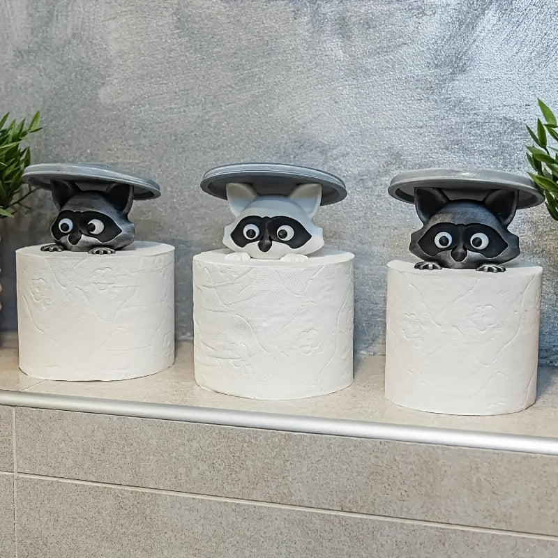 ToiletPal | 2 stuks 3D-geprinte wasbeer-toiletrolhouder – Leuke badkamerdecoratie, duurzaam plastic