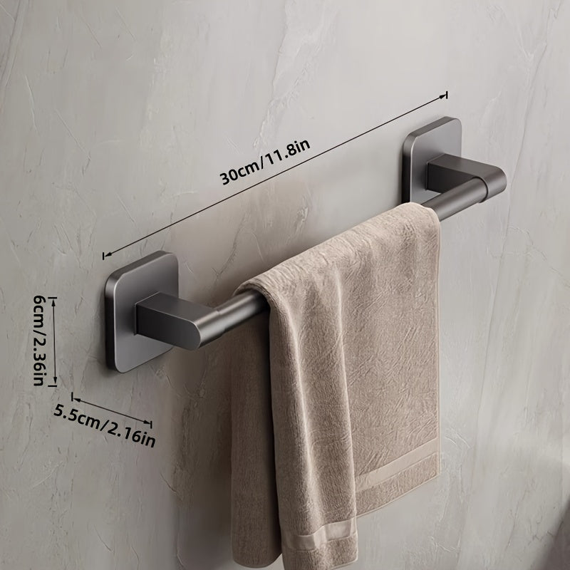 GripBar | Aluminium en kunststof badhanddoekstang zonder boren - handdoekrek voor wandmontage, eenvoudige installatie