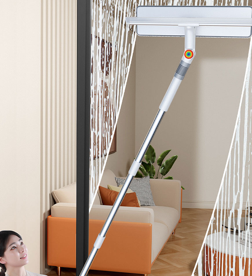 WindoWiz | Dubbelzijdige ruitenwisser – 2-in-1 glasreiniger, streeploze raamwisser met microvezelpads