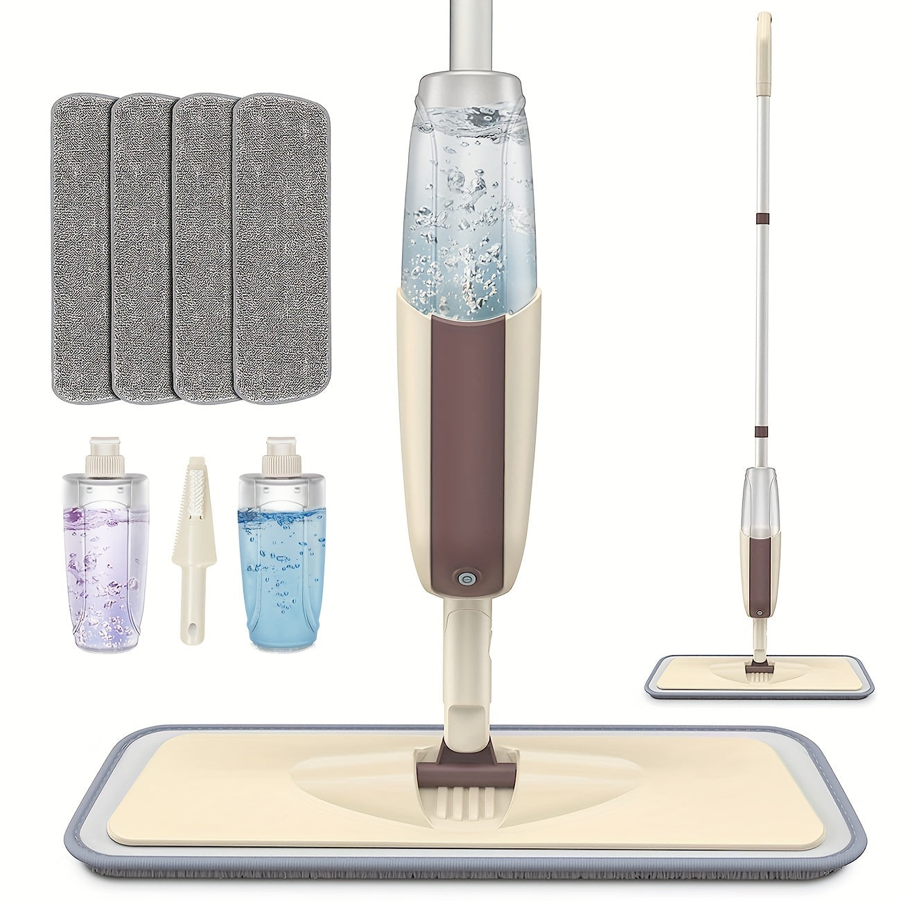 RevoMop | Herbruikbare Microvezel Spray Mop - Moeiteloos vloeren reinigen, roterende mop met herbruikbare pads