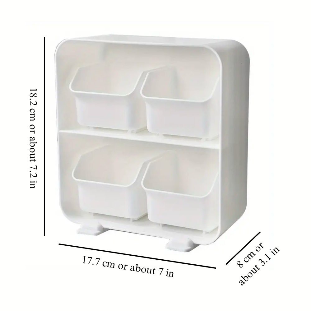 PulliBox | 4-Vak Uittrekbare Bureau Organizer – Opbergdoos voor Kleine Items & Bureauspullen