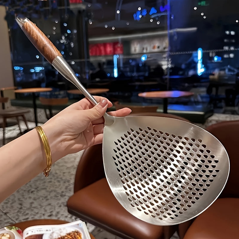 StrainPro | Grote RVS Vergiet- en Scheplepel – Duurzame Keukenzeef voor Frituren en Hotpot