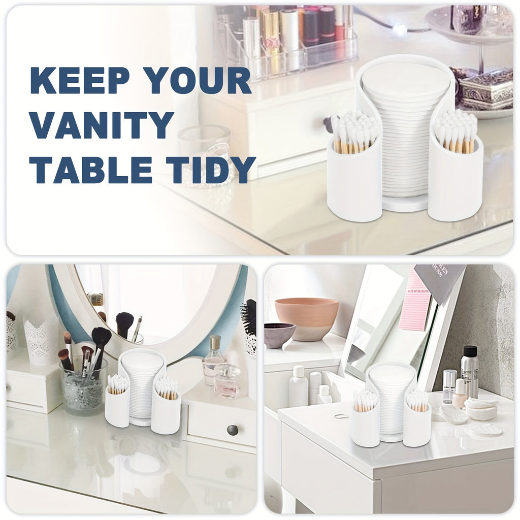 QubeCase | Badkamer wattenschijfje & Q-Tip Dispenser Opbergvak - Aanrecht make-up houder