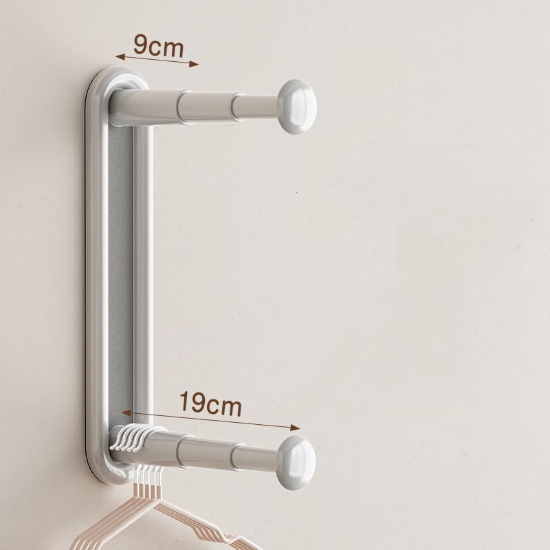 Hangerly | Kledingrek – Wandmontage, dubbellaags, verstelbare opbergruimte