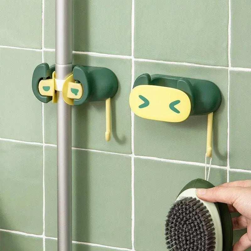 MopDock | Zelfklevende Mop & Bezem Houder - No-Drill Muurbevestiging Organisator