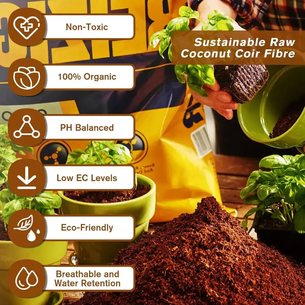CocoBloom | Premium organische kokosnoot aarde stenen - vochtvasthoudend plant groeimedium