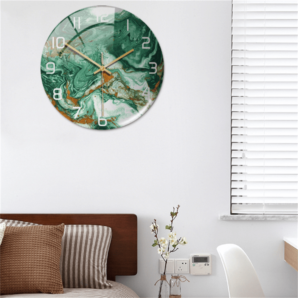 LuxeMarble | Moderne marmeren wandklok – Stille kwartsklok