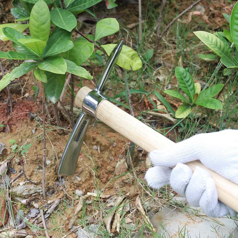 RootPick | Roestvrijstalen Tuinhak met Dubbele Kop – Zware Tuinmattock