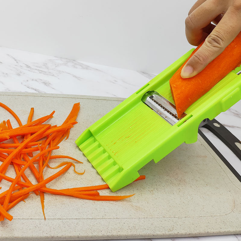 ShredSlice | 2-in-1 Handmatige Rasp & Snijder – Roestvrijstalen Fruit- en Groentesnijder