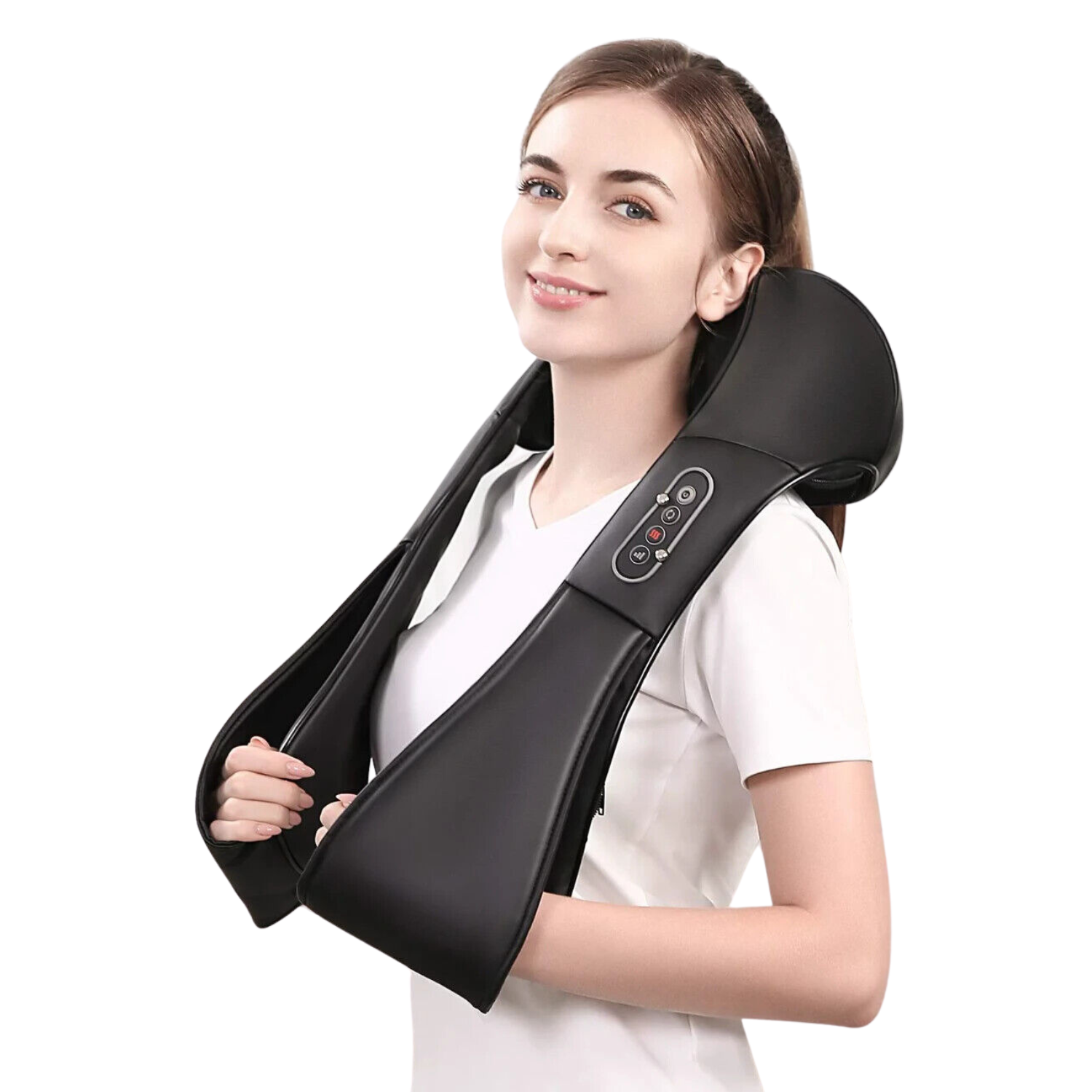 DeepRelief | Verwarmde Shiatsu nek- en schoudermassageapparaat, diepe weefsel- en drukpuntmassage