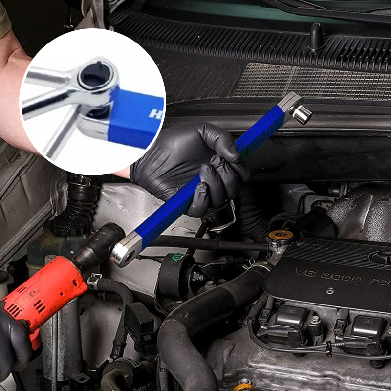 TorqueReach | Zware lange verlengmoersleutel met offset - klein bereik, hoog koppel