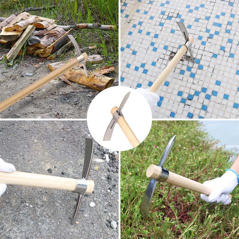 RootPick | Roestvrijstalen Tuinhak met Dubbele Kop – Zware Tuinmattock