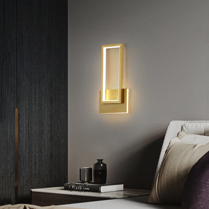 GlimLux | Moderne Gouden LED Wandlamp - Minimalistische Verlichting voor Woonkamer, Slaapkamer & Hal