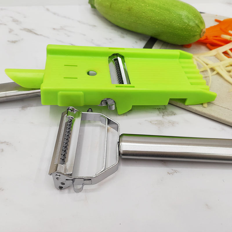ShredSlice | 2-in-1 Handmatige Rasp & Snijder – Roestvrijstalen Fruit- en Groentesnijder