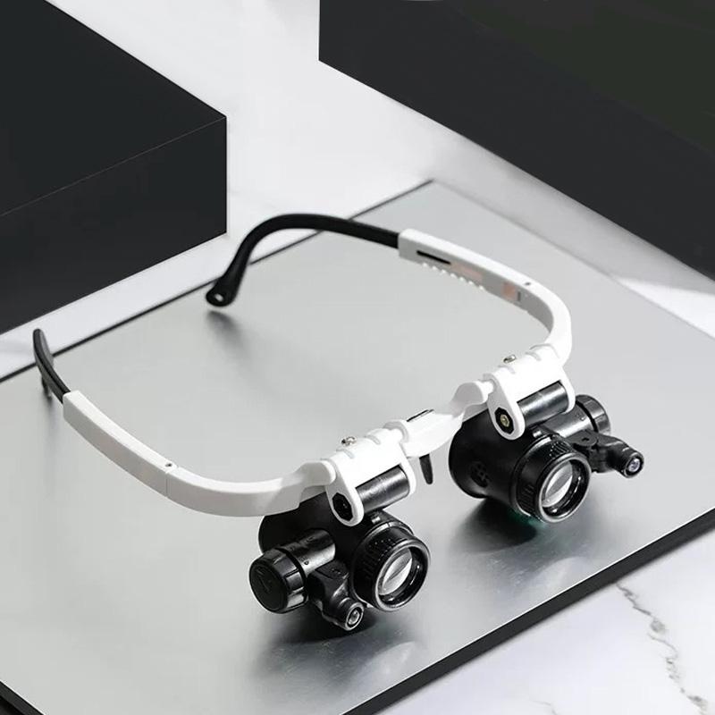 OptiBeam | LED-vergrootglas – Handsfree vergrootglas met verstelbare lens en LED-lampje voor knutselen en elektronica