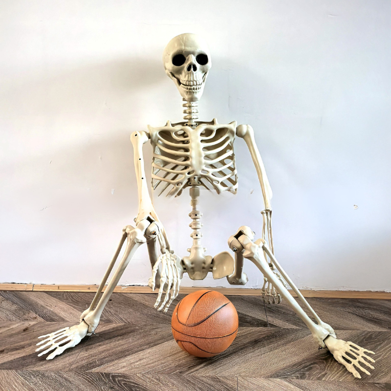 GhoulGuard | 170 cm levensgroot Halloween-skelet – beweegbare tuindecoratie voor een spookachtig spookhuis en tuin