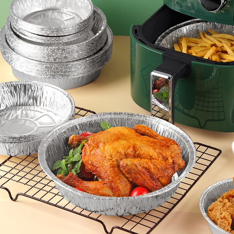 CrispFoil | Ronde bakplaten van aluminiumfolie - wegwerp pannen van aluminiumfolie voor de friteuse, oven en magnetron