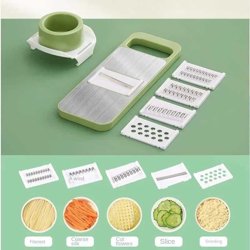 VegCutPro | 5-in-1 Multifunctionele Groentesnijder, Snijder & Hakker met Handbeschermer