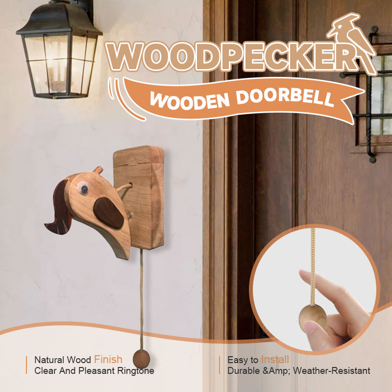 TapNest | Woodpecker Wooden Doorbell – Decorative Home & Café Doorbell