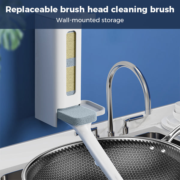 EasyScrub | Keuken Schoonmaakborstel – Afwasborstel met Handgreep, Vervangbare Opzetstukken