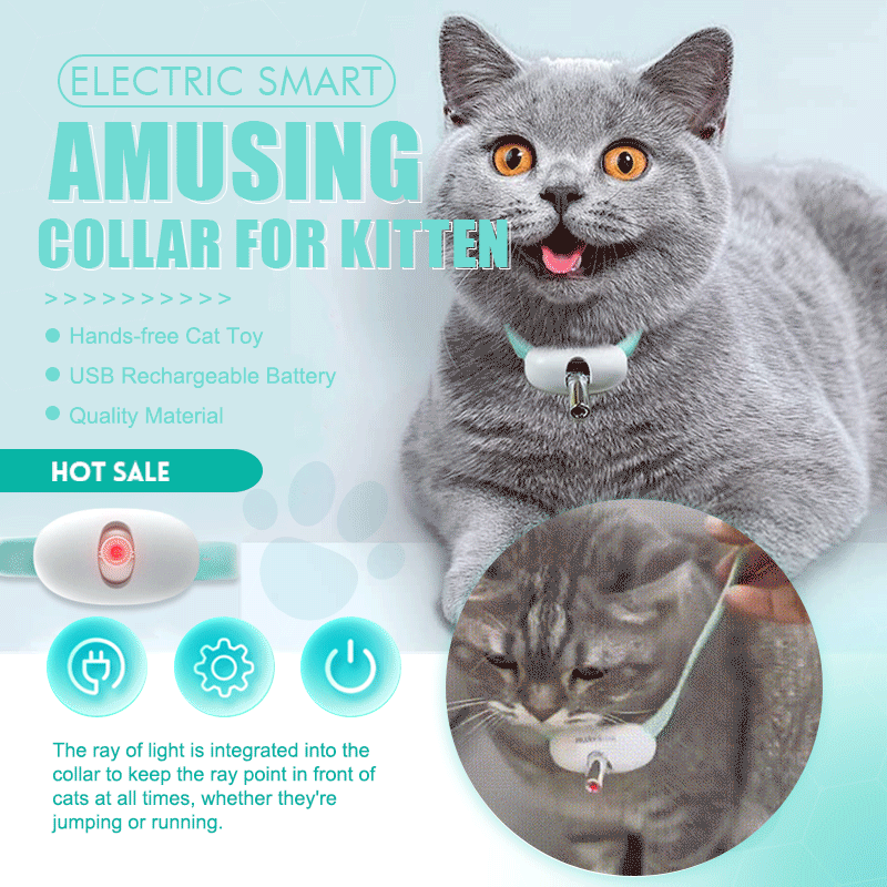 LaserPurr | Intelligente laserhalsband voor katten – oplaadbaar via USB, verstelbare pasvorm