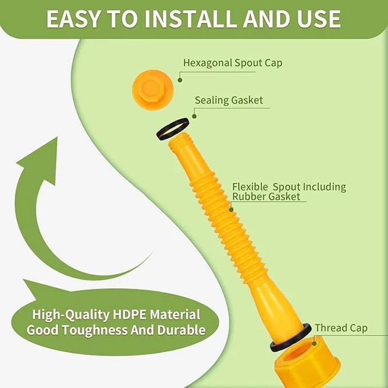 Nozzix | Geüpgradede Brandstofkan Tuit – Flexibele HDPE Tuit, Universele Vervanging