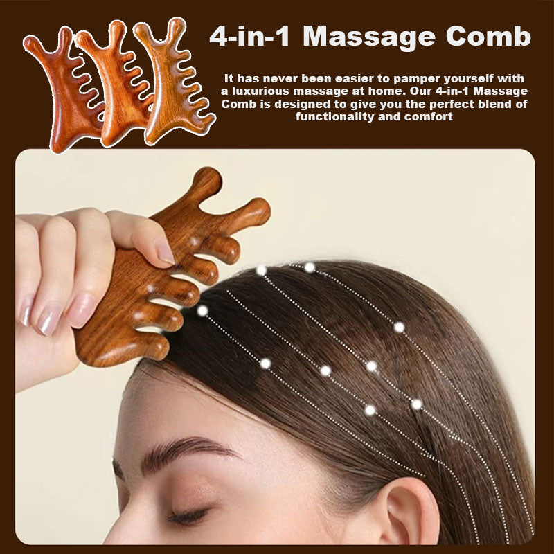 CombEase | 4-in-1 massagekam – ontklitter, hoofdhuidmassageapparaat en borstel tegen kroeshaar