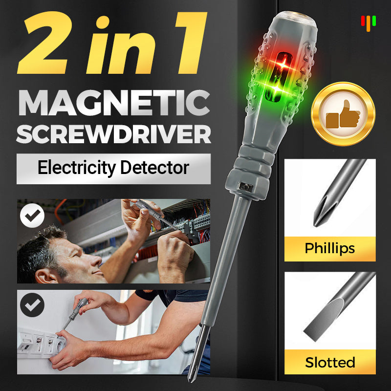 VoltScrew | 2-in-1 magnetische schroevendraaier met hoog koppel en elektriciteitsdetector – sleuf- en kruiskopbits