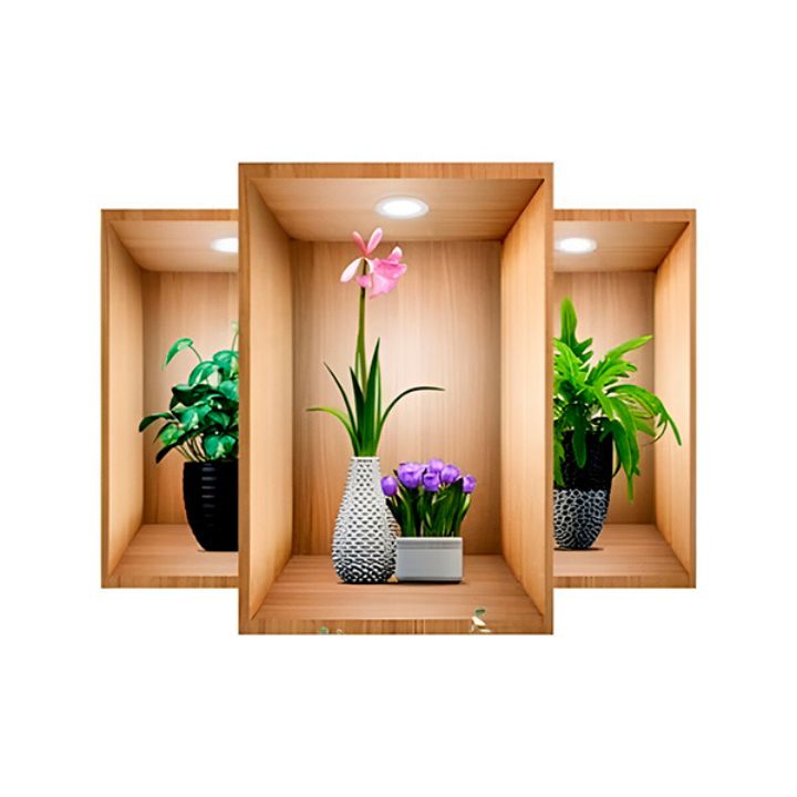 Botani3D | 3D Bloemenvaas Muurstickers Set voor Home Decor - Natuur-Geïnspireerde Muurkunst