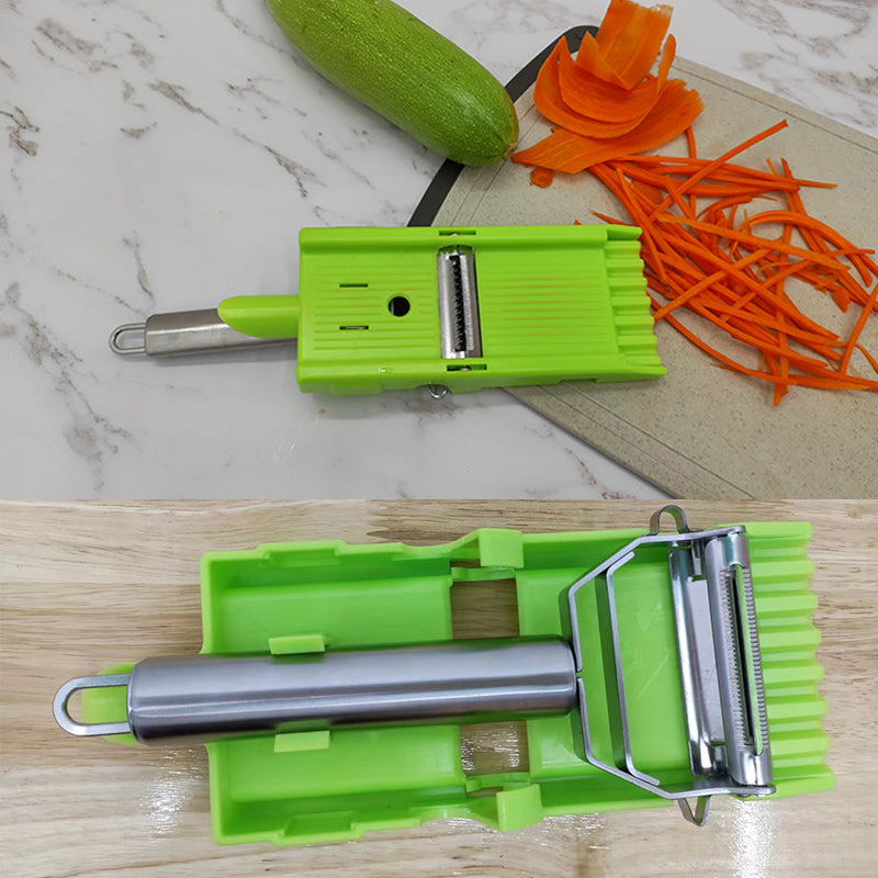 ShredSlice | 2-in-1 Handmatige Rasp & Snijder – Roestvrijstalen Fruit- en Groentesnijder