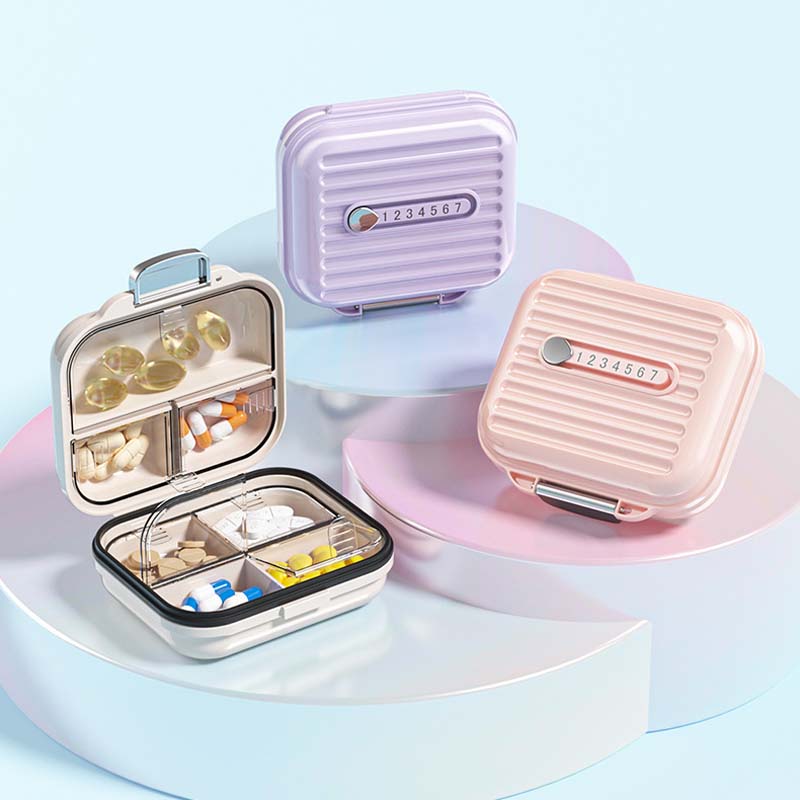 MediPod | Mini draagbare pillendoos - Waterdichte Reis Pillen Organisator, Compact Medicijndoosje met Compartimenten