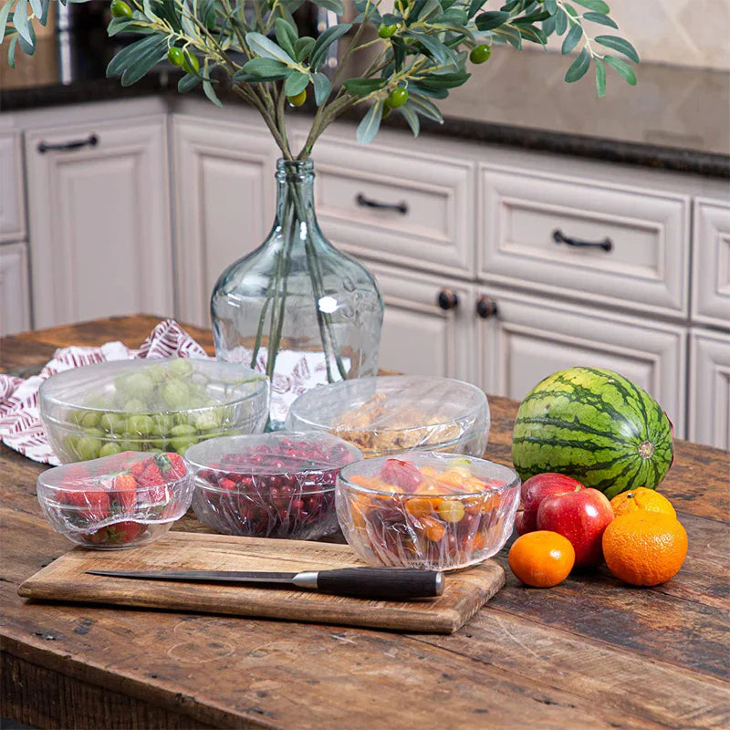 Wraply | Wegwerpbare plastic voedselverpakking – 100 stuks elastische kom- en bordafdekkingen