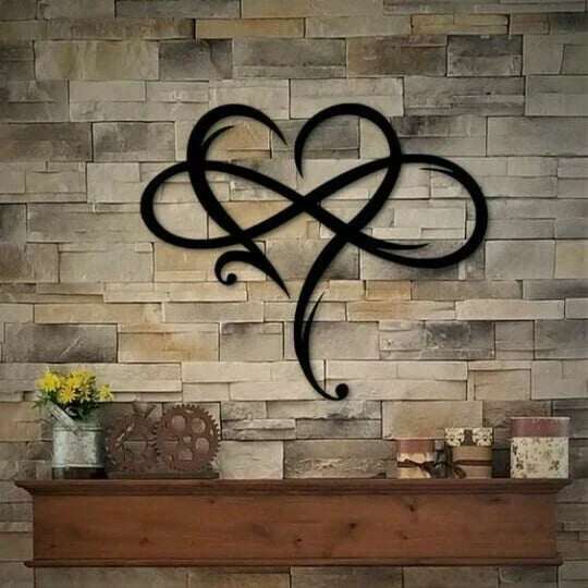 LoveLoop | Metalen wanddecoratie voor oneindige liefdeshartjes - Moderne metalen wanddecoratie