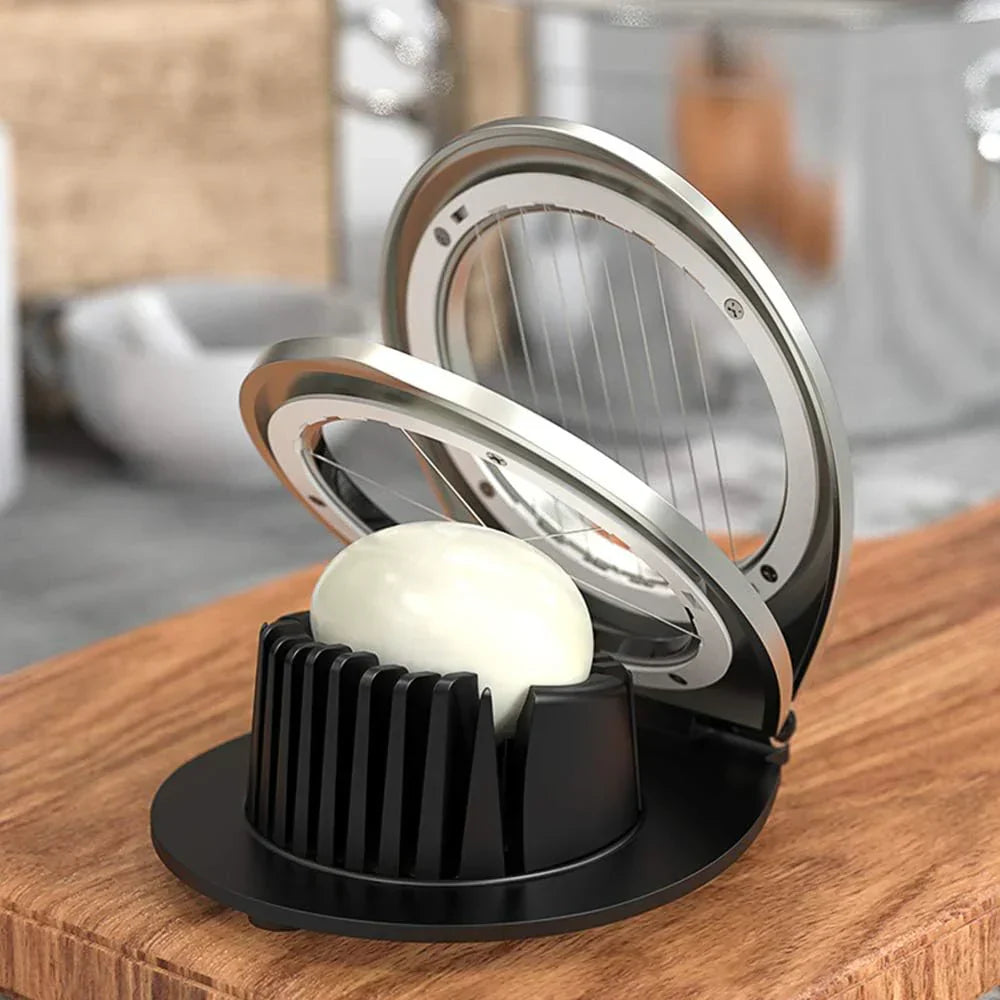 EggTrim | 3-in-1 roestvrijstalen eiersnijder – multifunctioneel keukengereedschap voor gekookte eieren