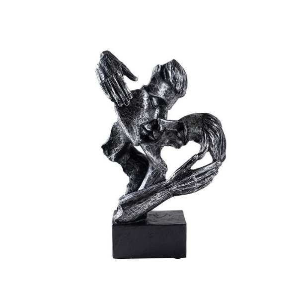 Sculpta | Abstracte kus-sculptuur – Modern artistiek beeld van een stel, decoratief accent
