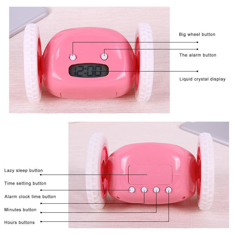 DashAlarm | Weggelopen wekker op wieltjes – Luide mobiele wekker, rollende snooze-stopper voor zware slapers