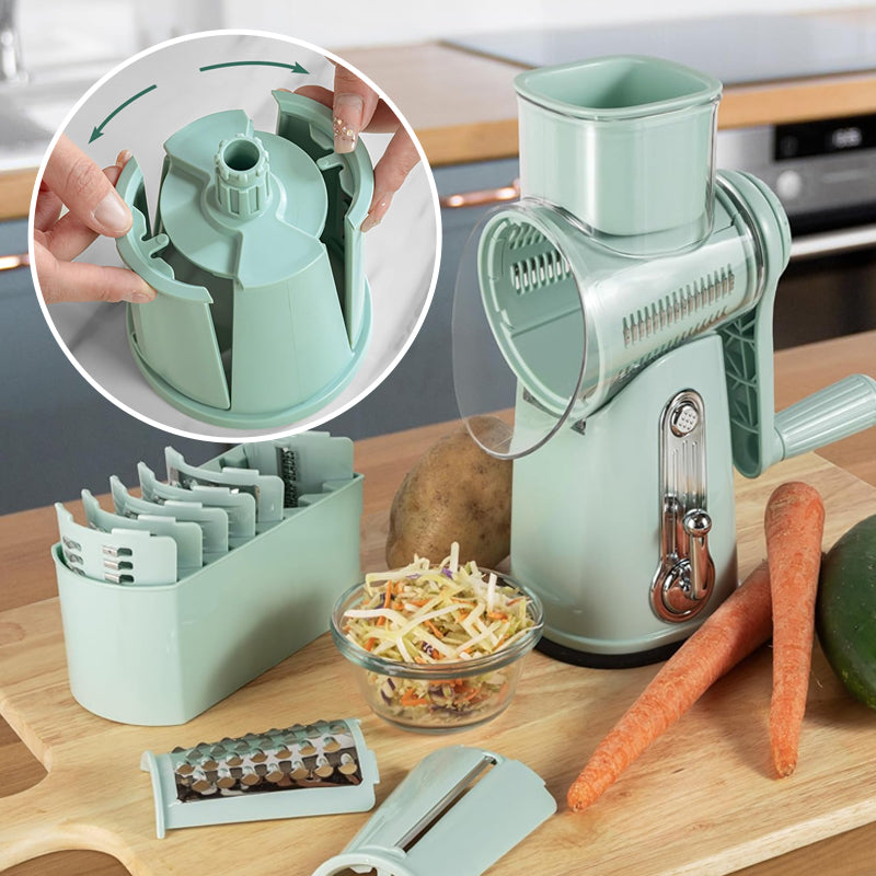 ChopEase | 5-in-1 Voedselhakker – Handmatige Groente- & Fruitmolen, Kaasrasp, Handheld Keukensnijder
