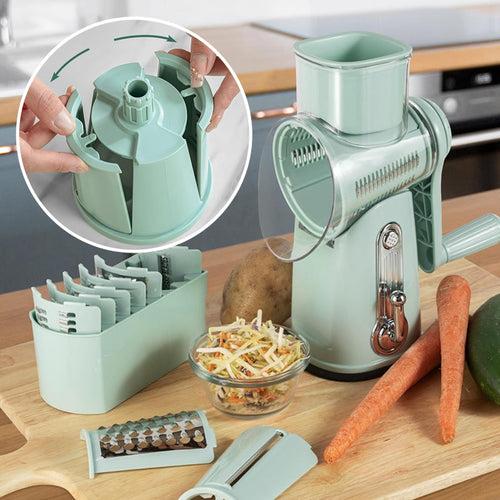 ChopEase | 5-in-1 Voedselhakker – Handmatige Groente- & Fruitmolen, Kaasrasp, Handheld Keukensnijder