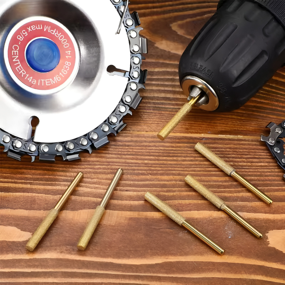 ChainRestore | Professionele kettingzaagslijpkoppen set – diamanten slijpbits