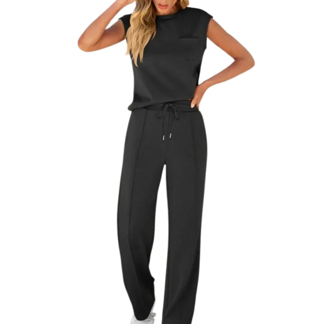 Fumi | Dames zachte zomerse loungewear set – 2-delige casual bijpassende set