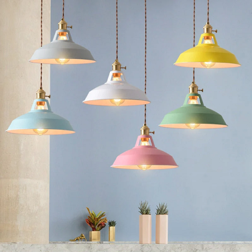 PastelAura | Vintage Pastel Metalen Hanglamp