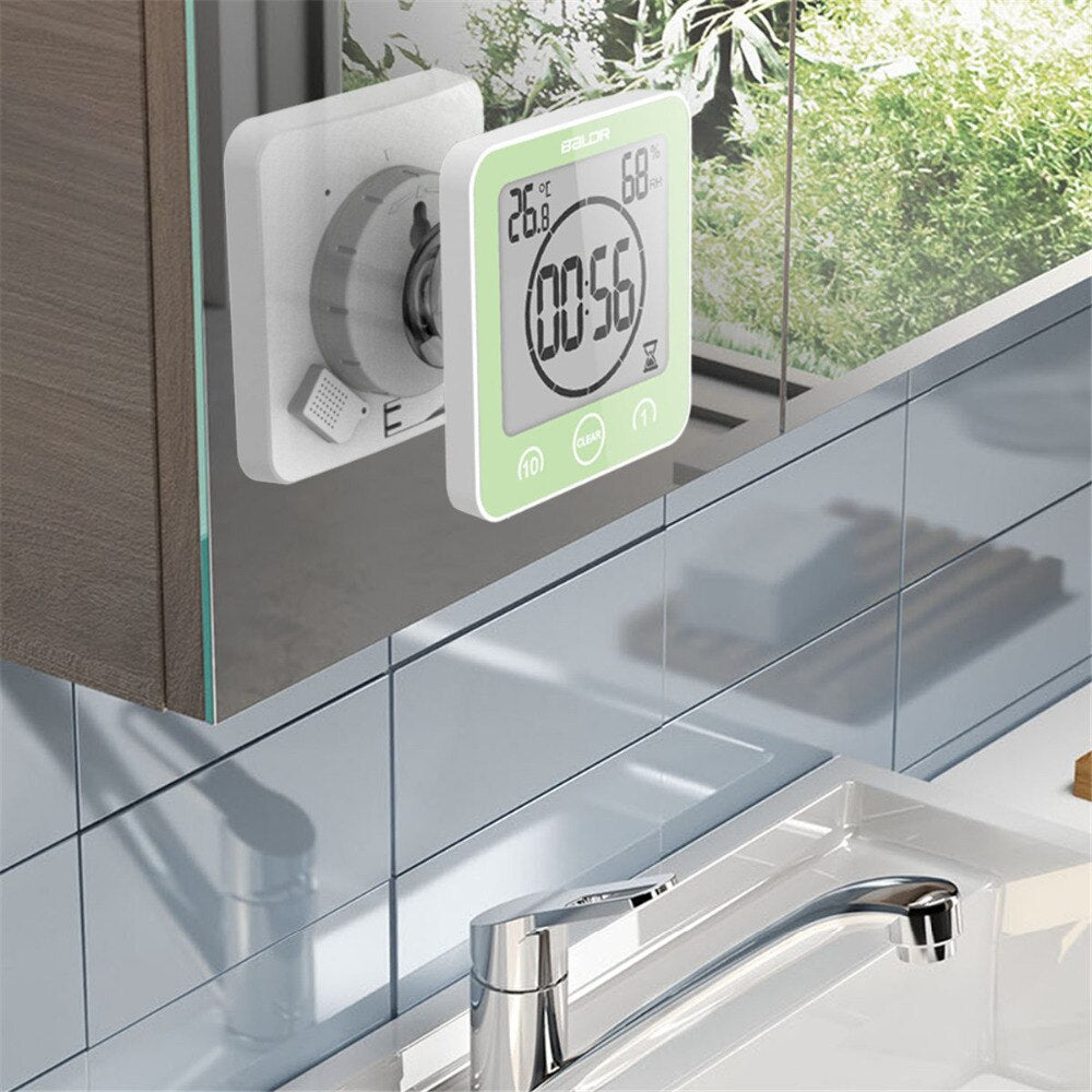 DripTick | Waterdichte doucheklok - digitale badkamertimer voor wandmontage met zuignap