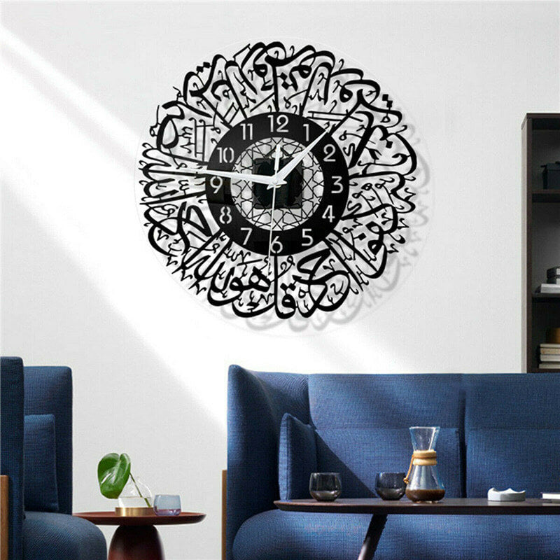 GleamTime | Wandklok met acrylspiegel – Stille, stijlvolle, moderne decoratieve klok voor thuis en op kantoor