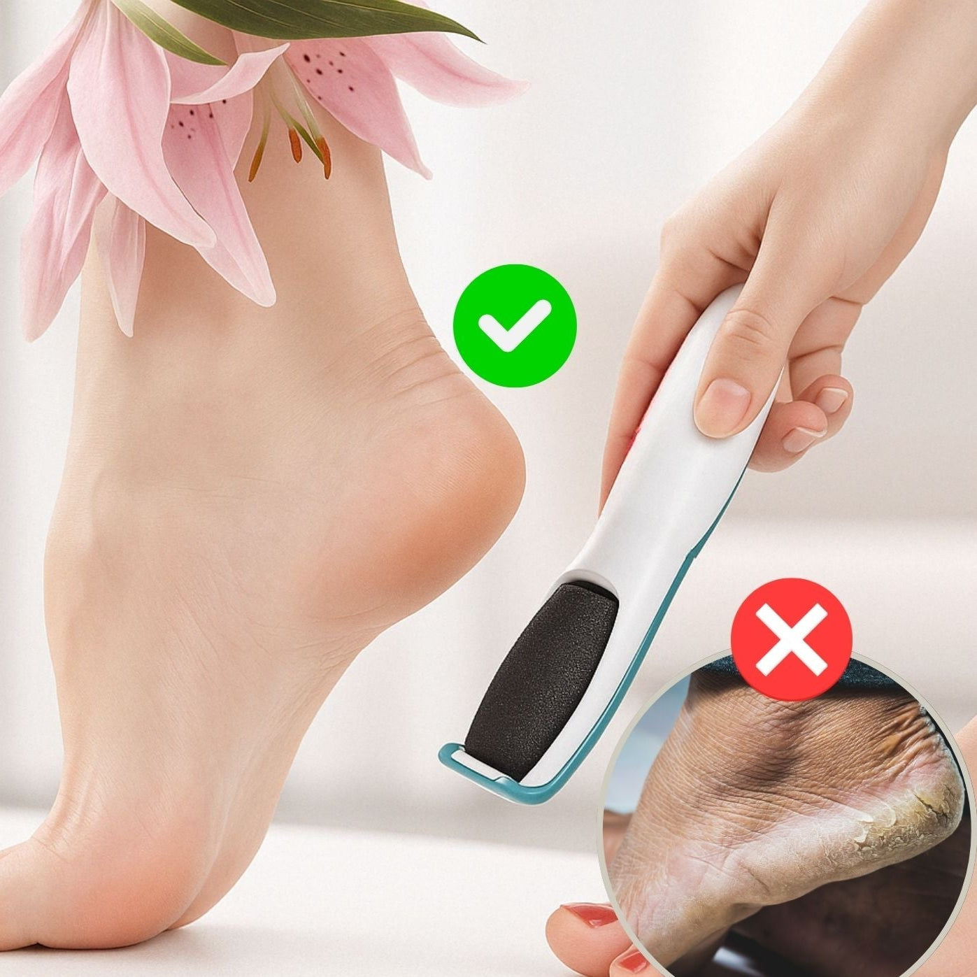 Grindle | Elektrisch Oplaadbaar Voetvijl - Eeltverwijderaar, Waterdicht Pedicurehulpmiddel