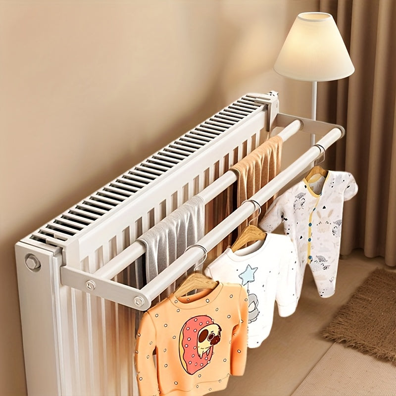 Hangerra | Metalen Radiator Droogrek met 2 Stangen voor Kleding, Sokken, Schoenen & Kleding