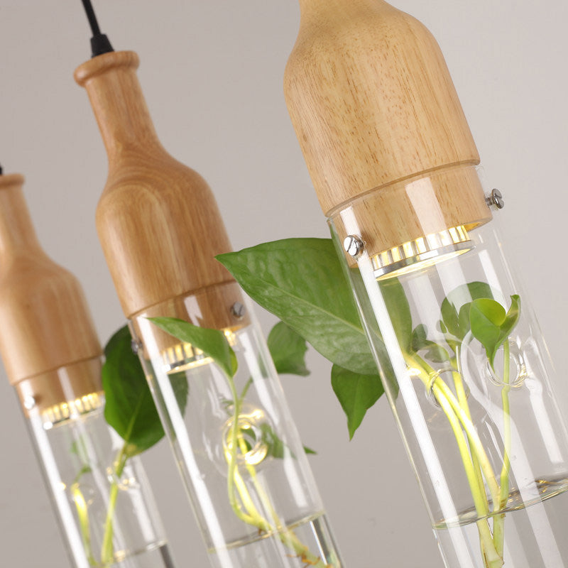 GlowSprout | Moderne Houten LED Plant Hanglamp - Stijlvolle Milieuvriendelijke Hanglamp