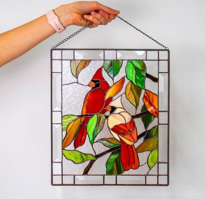 AeriGlass | Acryl Gebrandschilderd Glas Wanddecoratie - Kleurrijk Zon-Vanger Paneel